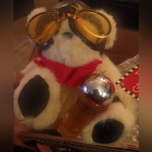 Pierre Cardin Men's. The Grand Prix Great Plush Bear with Goggles and Red Scarf